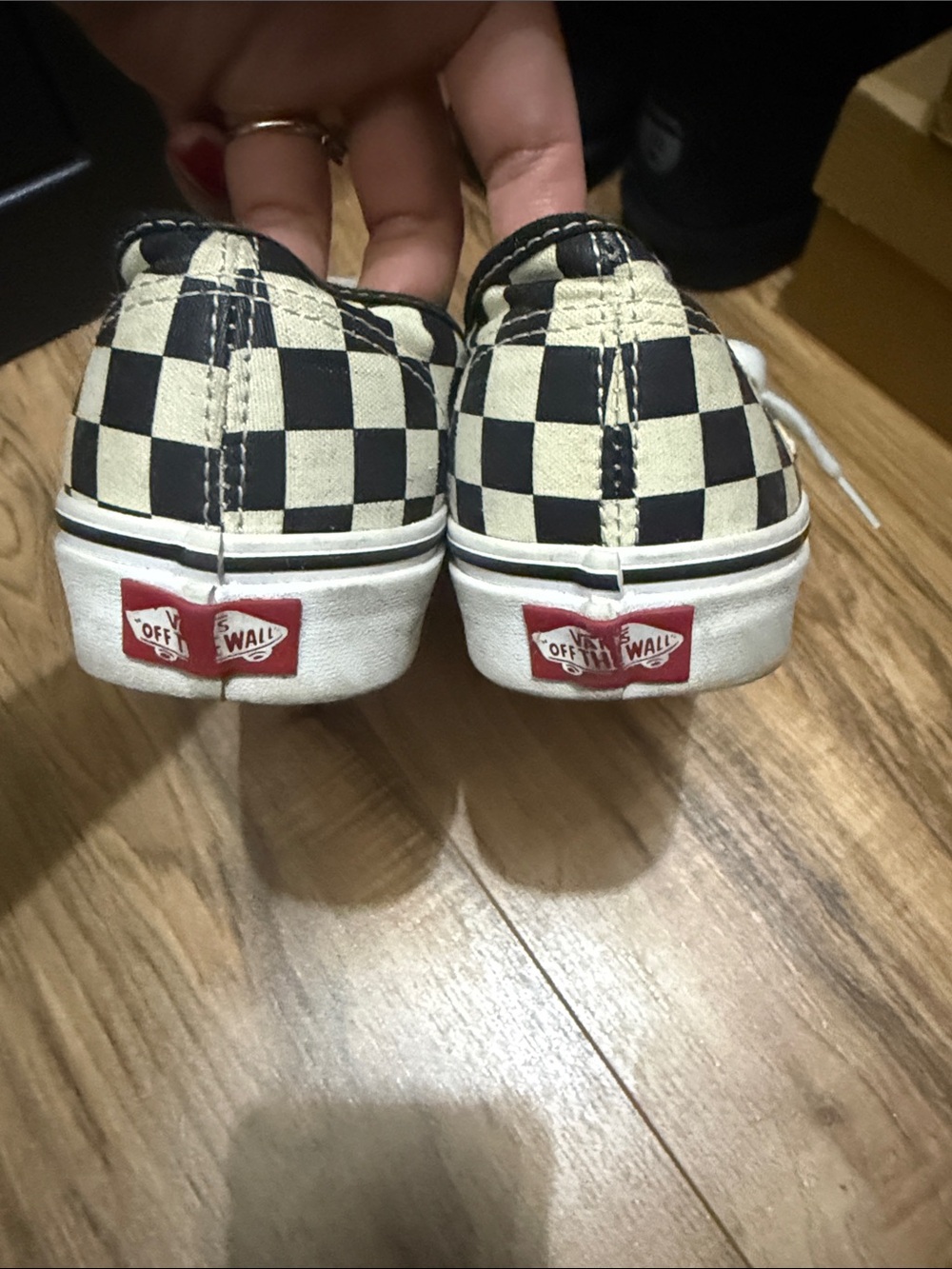 Vans Checkerboard Low-Top Sneakers - Black & Cream - Picture 6 of 6